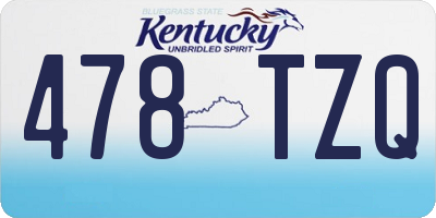 KY license plate 478TZQ