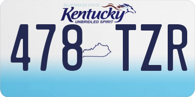 KY license plate 478TZR