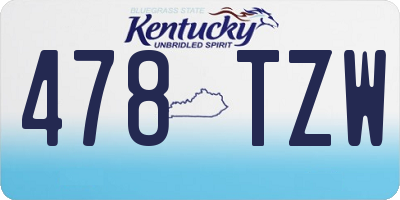 KY license plate 478TZW