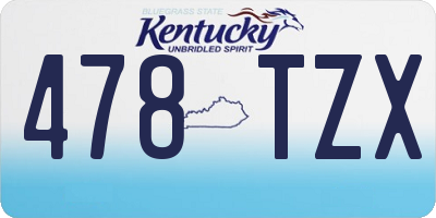 KY license plate 478TZX