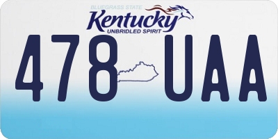 KY license plate 478UAA