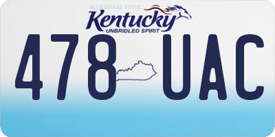 KY license plate 478UAC