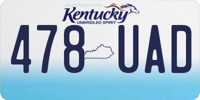 KY license plate 478UAD
