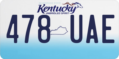 KY license plate 478UAE