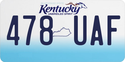 KY license plate 478UAF