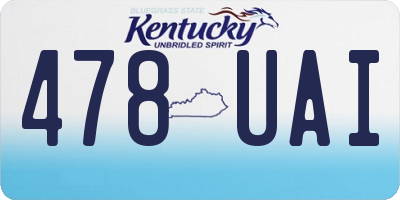KY license plate 478UAI