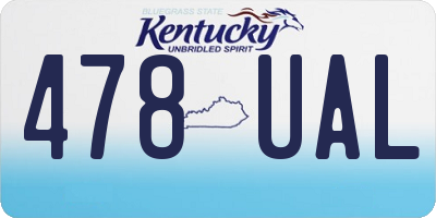 KY license plate 478UAL