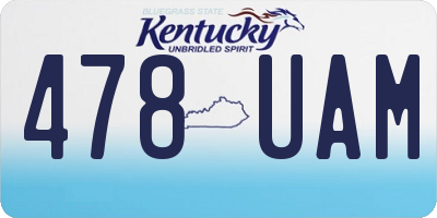 KY license plate 478UAM
