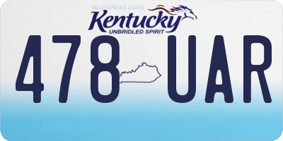 KY license plate 478UAR