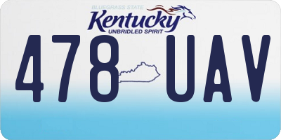 KY license plate 478UAV