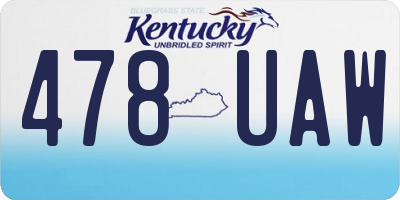 KY license plate 478UAW