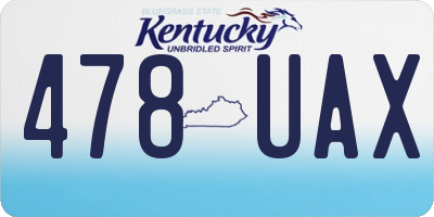 KY license plate 478UAX