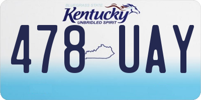 KY license plate 478UAY