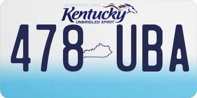 KY license plate 478UBA