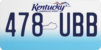 KY license plate 478UBB
