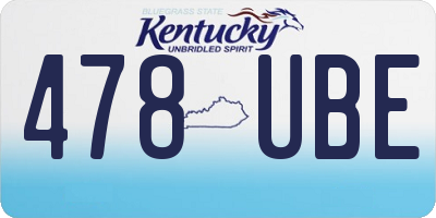 KY license plate 478UBE