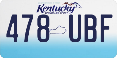 KY license plate 478UBF