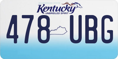 KY license plate 478UBG