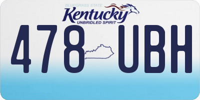 KY license plate 478UBH