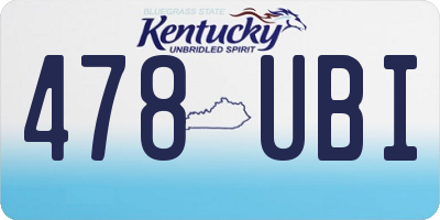 KY license plate 478UBI