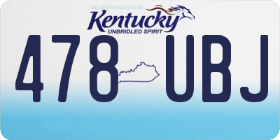 KY license plate 478UBJ