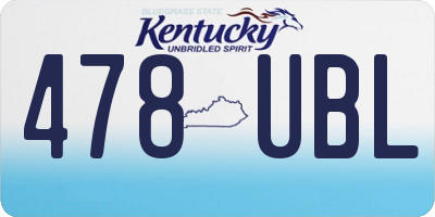 KY license plate 478UBL