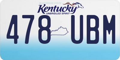 KY license plate 478UBM
