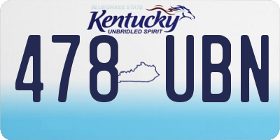 KY license plate 478UBN