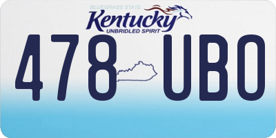 KY license plate 478UBO