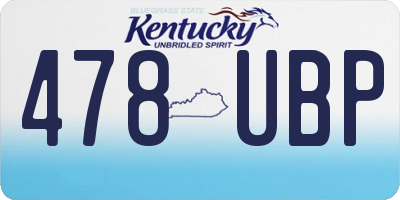 KY license plate 478UBP