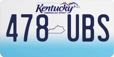 KY license plate 478UBS