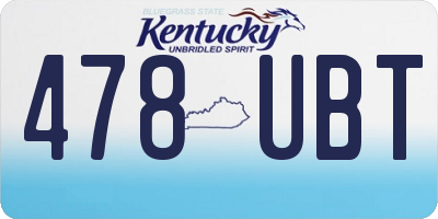 KY license plate 478UBT