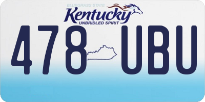 KY license plate 478UBU