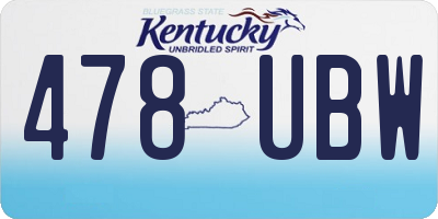 KY license plate 478UBW