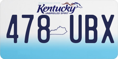 KY license plate 478UBX