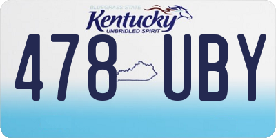 KY license plate 478UBY