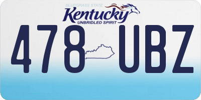 KY license plate 478UBZ