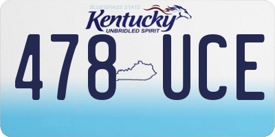 KY license plate 478UCE