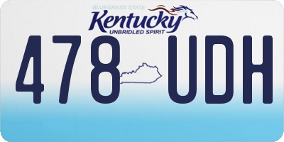 KY license plate 478UDH