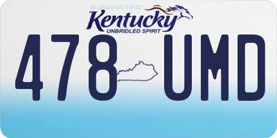 KY license plate 478UMD