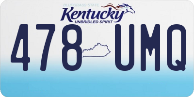 KY license plate 478UMQ