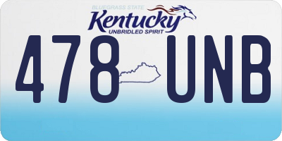 KY license plate 478UNB