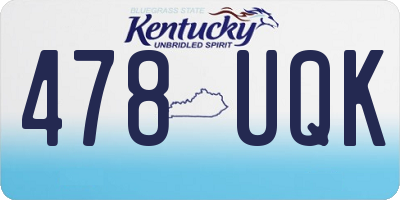 KY license plate 478UQK