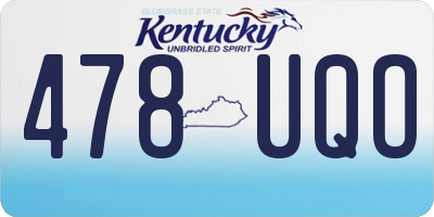 KY license plate 478UQO