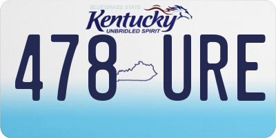 KY license plate 478URE