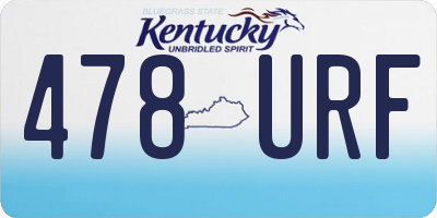 KY license plate 478URF