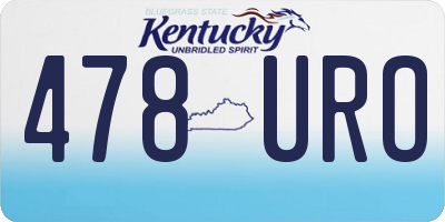 KY license plate 478URO