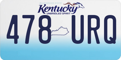 KY license plate 478URQ