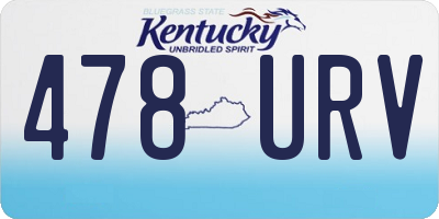 KY license plate 478URV