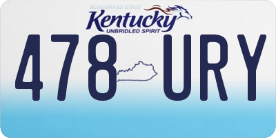 KY license plate 478URY